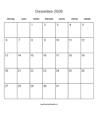 Calendario Diciembre 2020 Para Imprimir Gratis Paraimprimirgratis Com