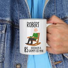 85th Birthday Mug and Coaster Personalised 85th Birthday Gift Idea Grumpy  Old Man Mug Gift for 85th Birthday Grandad Gifts Dad Gifts