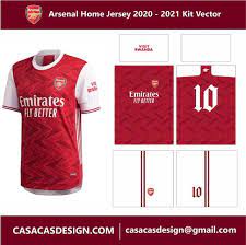 Arsenal Home Jersey 2020 2021 Kit Vector Arsenal Jersey Arsenal Jersey