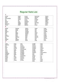 Regular Verb Chart English Esl Worksheets