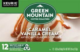 Packaged in individual pods, this coffee is easy to brew in single cups at a time, and it's caffeinated to provide a rush of energy. Green Mountain Coffee Caramel Vanilla Cream Coffee K Cup Pods 12 Ct Kroger