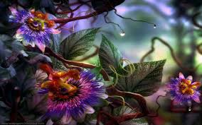 Fantasy Garden Digital Flowers Flower Art Orchid Wallpaper