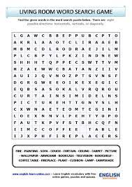 Themed crossword puzzles with a human touch. Living Room Vocabulary Word Search Puzzle In English