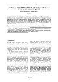 Google has many special features to help you find exactly what you're looking for. Pdf Institutional Investors And R D Investment An International Comparison Zouari Ghazi Academia Edu