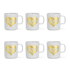 Heart shaped choose from the vast collections of desirable heart shaped coffee cup available on alibaba.com. Vitra Girard Coffee Mugs Love Heart Gold 6er Set Von Alexander Girard 1971 Designermobel Von Smow De