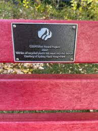 Girl Scout Donates Recycled Bench for Families