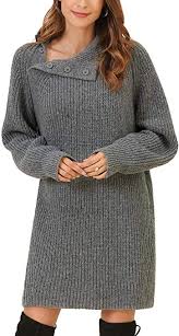 Woolen Bloom Women Cable Knit Turtleneck Sweater Dress Button Turtleneck Sweater Dress Bodycon Dress Fo In 2020 Ladies Turtleneck Sweaters Sweater Dress Women Sweaters