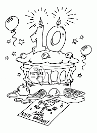 Happy 10th Birthday Coloring Page For Kids Holiday Coloring Pages Printables Free Wupps Birthday Coloring Pages Happy Birthday Coloring Pages Coloring Pages