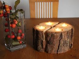 Adventskranz Kerzenstander Holz Mit Baumrinde Kerzenstander Holz Adventskranz Holz Kerzenhalter Holz