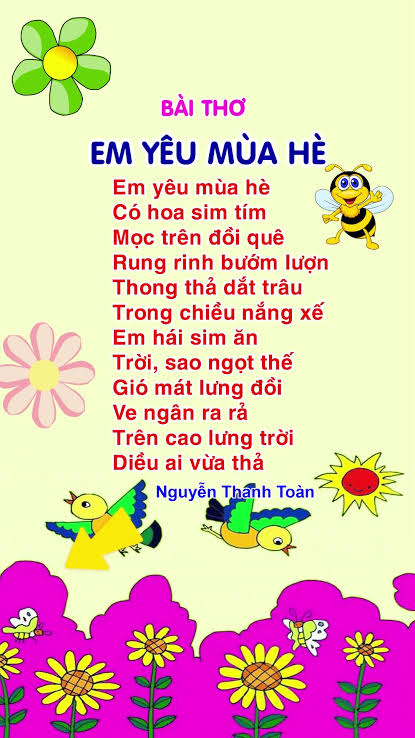 Em Yêu Mùa Hè - Bài Thơ Hay Cho Bé