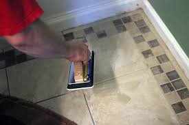 If using a contrasting trim, lay edge tile first. How To Install Bathroom Floor Tile How Tos Diy