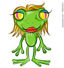 blonde sexy Frog Character Cartoon . isolated... - Stock Illustration  [98884842] - PIXTA