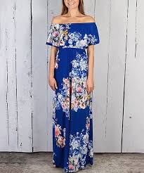 Bellamie Royal Blue Off Shoulder Maxi Dress