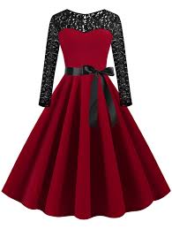 Nous sélectionnons des robes grandes tailles style rockabilly et pin up afin de répondre a la demande pour les femmes rondes souhaitant s'habiller en robes vintage et rockabilly du 2xl au 5xl. Robe Vintage En Dentelle A Manches Longues Grande Taille En Red Rosegal Com France