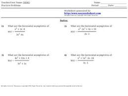 If both polynomials are the same degree, divide the coefficients of the highest degree terms. Horizontal Asymptote Lesson Plans Worksheets Lesson Planet