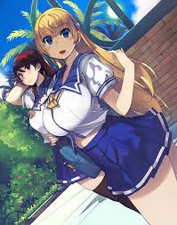 anime girls, Miltea, blonde, anime, big boobs, brunette, vertical, school  uniform Phone HD Wallpaper