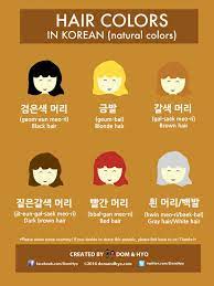 Hair Color Vocabulary In Korean Learn Korean Korean Language Learn Basic Korean