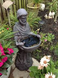 St Francis Solar Powered Fountain Solar Powered Fountain Garden Sculpture Outdoor Decor