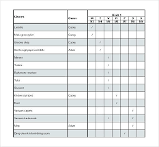 Chore Schedule Template Bookmylook Co