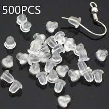 Lots de 500 embouts stoppeur poussoir fermoirs boucles d'oreille silicone  bijoux | eBay