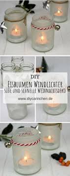 Diy Eisblumen Windlichter Ganz Einfach Aus Konfiturenglasern Basteln Wunderschone Weihnachtsdeko Windlichter Weihnachten Weihnachtsdeko