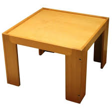 Cassina Mid Century Modern Italian Design Square Light Wood Coffee Table A small coffee table that will infuse your living room with a touch of minimalist style and geometric charm.