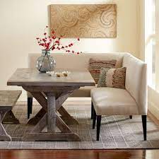 In modern times it is usually adjacent to the kitchen for convenience in serving, although in medieval times it was often on an entirely different floor level. Eco Linen Sectional Settee Dining Banquette Bench Settee Dining Unique Dining Room Table Dining Room Small