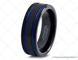 Tungsten Black And Blue Ring Pin On Wants