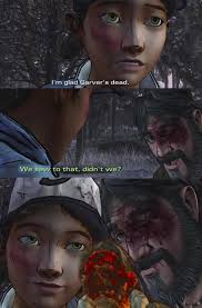 Ich schaue gerade Staffel 2 nochmal an und kann genug von der frechen  Clementine nicht bekommen, vielleicht ist sie meine Lieblingsversion von  ihr, besonders ihre Interaktionen mit Kenny und Luke. Was sind