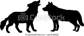 The latest news from wolves. Silhouette Of Two Wolves The Wolf Family Vector Illustrator Canstock