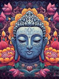 Buddha Face Mandala Jigsaw Puzzle by Mark Ashkenazi