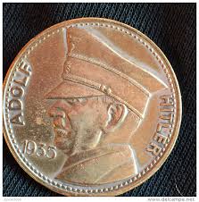 Découvrez nos monnaies au meilleur prix : Unclassified Adolh Hitler 5 Reich Marks Rare Monnaie Medaille 1935