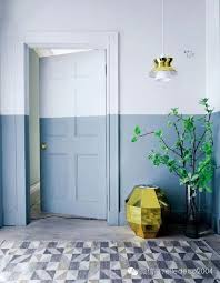 Bleu Gris Inspiration Couleur Half Painted Walls Design Interior