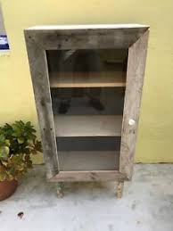 Handmade 2 Shelf Pallet Pine Solid Wood Floor Cabinet With Glass Door Ebay