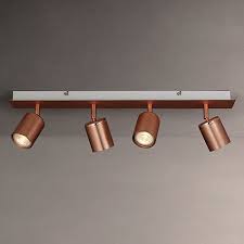 John Lewis Mode Gu10 Led Spotlight Bar 4 Light Copper Track Lighting Bedroom Track Lighting Kitchen Copper Lighting