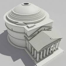 The 3d Model Of The Gray Pantheon 3d Model Model Grey