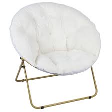 Mainstays Oversized Plush Saucer Chair White Walmart Com In 2020 Saucer Chairs Cozy Chair Bedroom Fluffy Chair