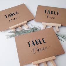 Table Numbers Kraft Card Brush Lettering Modern Calligraphy Hand Lettering Hand Lettering Envelopes Brush Lettering