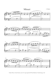 Bach Minuet Sheet Music For Piano 8notes Com Sheet Music Piano Sheet Music Piano Music