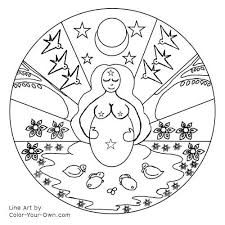 Spring Mother Mandala Coloring Page Mandala Coloring Pages Mandala Coloring Coloring Books