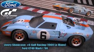 Now, to celebrate its final year of. Gt Sport Livery Showcase 6 Gulf Racing 1969 Le Mans Ford Gt40 Mark I 66 Youtube
