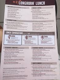longhorn steakhouse menu s