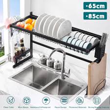Stainless steel kitchen sink drain rack shelf sishes cutlery organizer storage. Buy 65 85cm Stainless Steel Metal Kitchen Shelf Organizer Dishes Drying Rack Over Sink Drain Rack Kitchen Storage Countertop Utensils Holder At Affordable Prices Price 82 Usd Free Shipping Real Reviews With