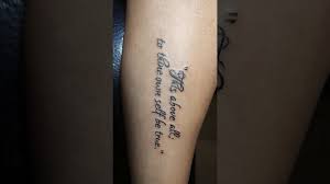 To thine own self be true quote from hamlet. Quote Tattoo This Above All To Thine Own Self Be True Wording Tattoo Shakespeare Quote Tattoo Youtube
