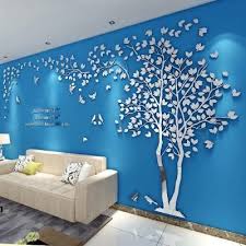 Modern 3d Crystal Romantic Couple Tree Wall Stickers Wall Painting Ideas Wall Painting Desig Wall Paint Designs Simple Wall Paintings Creative Wall Painting