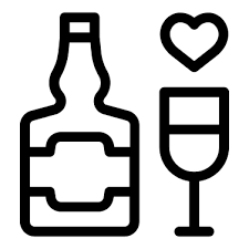 Wine Icon Bottle Wine Glass Love Heart Alcohol Food And Restaurant In 2020 Cute Easy Drawings Easy Doodle Art Mini Drawings