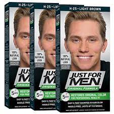 Amazon Com Just For Men Original Formula Gray Hair Coloring For Men Light Brown H 25 Pack Of 3 Beauty Htt Men Hair Color Hair Color Just For Men Shampoo