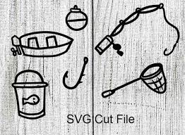 Download Fishing Design Elements Boat Net Hook Rod Bobber Bucket Svg Etsy Design Elements Fish Design How To Draw Hands