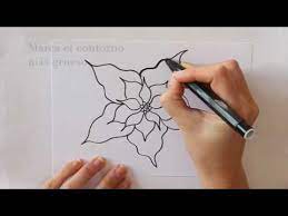 Poinsetia, flor de pascua dibujos para colorear. Como Dibujar Una Flor De Pascua Dibuja Conmigo Dibujos De Navidad Youtube