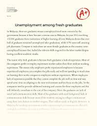 In my opinion, there are three causes of unemployment among. The Problem Of Unemployment Among Fresh Graduates Essay Example 518 Words Gradesfixer